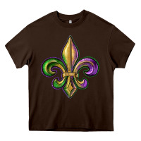Chocolate Brown fleur de lis Heavy Core Tee - RanaPortraitStore