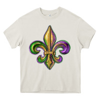 Cream fleur de lis Heavy Core Tee - RanaPortraitStore