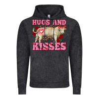 Vintage Black hugs and kisses charolais bull Vintage Hoodie - RanaPortraitStore