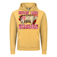 Vintage Mustard hugs and kisses charolais bull Vintage Hoodie - RanaPortraitStore