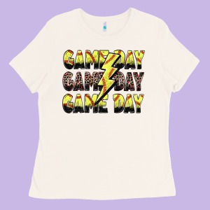 Game Day Game Day Softball Lightning Bolt Ladies Tee Designed By Zillion Design Studio