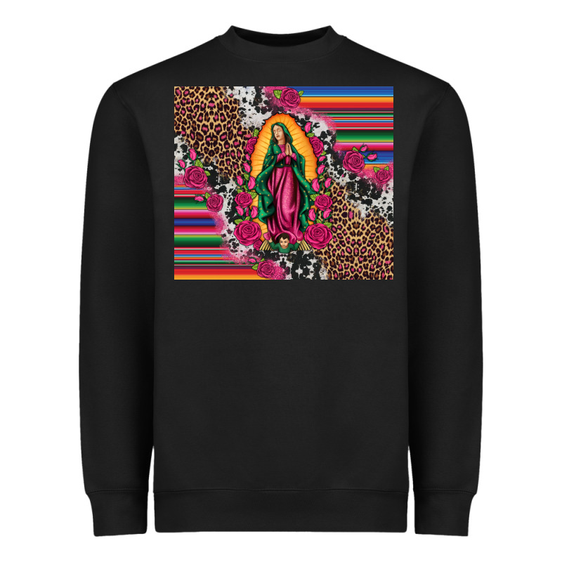 Our Lady Of Guadalupe Serape Background Tumbler Heavyweight Sweatshirt by Artiststas | Teevron