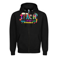 Black teach your heart out Zipper Hoodie - NancyCooperArtShop