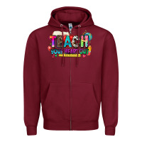 Burgundy teach your heart out Zipper Hoodie - NancyCooperArtShop