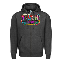 Charcoal Heather teach your heart out Zipper Hoodie - NancyCooperArtShop