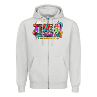 Dove Grey teach your heart out Zipper Hoodie - NancyCooperArtShop