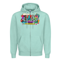 Seafoam teach your heart out Zipper Hoodie - NancyCooperArtShop