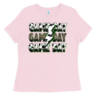 Bubblegum Pink game day game day soccer lightning bolt Ladies Tee - Zillion Design Studio