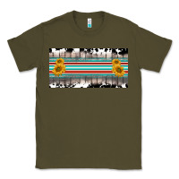 Army Green western cowhide serape sunflower mama license plate Classic Tee - BarkalooDesign