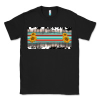 Black western cowhide serape sunflower mama license plate Classic Tee - BarkalooDesign