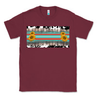 Burgundy western cowhide serape sunflower mama license plate Classic Tee - BarkalooDesign