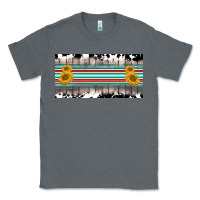 Charcoal Heather western cowhide serape sunflower mama license plate Classic Tee - BarkalooDesign