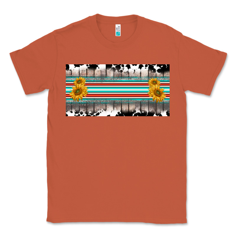 Western Cowhide Serape Sunflower Mama License Plate Classic Tee by BarkalooDesign | Teevron