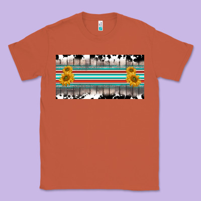 Western Cowhide Serape Sunflower Mama License Plate Classic Tee Designed By Barkaloodesign