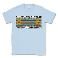 Dusty Blue western cowhide serape sunflower mama license plate Classic Tee - BarkalooDesign