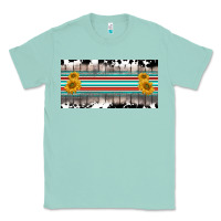 Seafoam western cowhide serape sunflower mama license plate Classic Tee - BarkalooDesign
