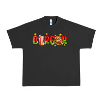 Pigment Black burger with coke and stars Urban Heavy Tee - AdoDesignShop