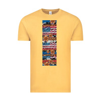 Vintage Mustard usa flag and western patterns  penwraps Vintage Tee - Artiststas