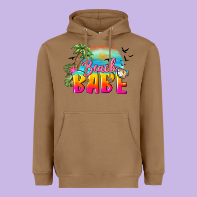 Beach Babe Heavyweight Hoodie Designed By Barkaloodesign