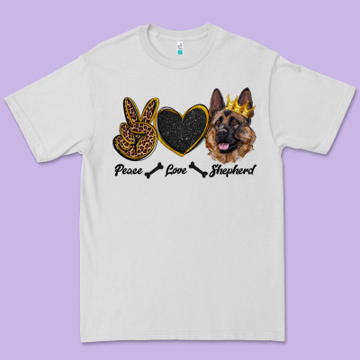 Peace Love Shepherd Premium Tee Designed By Ranaportraitstore
