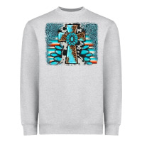 Heather Grey cross gemstone background Heavyweight Sweatshirt - AdoDesignShop