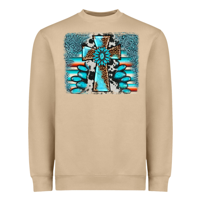 Cross Gemstone Background Heavyweight Sweatshirt by AdoDesignShop | Teevron