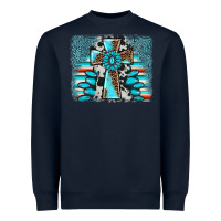 Navy cross gemstone background Heavyweight Sweatshirt - AdoDesignShop