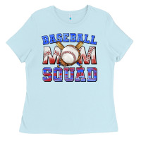 Baby Blue baseball mom squad Ladies Tee - texasbilliewilder