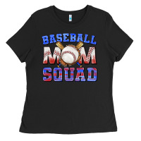 Black baseball mom squad Ladies Tee - texasbilliewilder