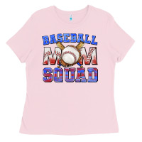 Bubblegum Pink baseball mom squad Ladies Tee - texasbilliewilder