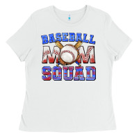 White baseball mom squad Ladies Tee - texasbilliewilder