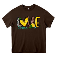 Chocolate Brown love summer lemon Heavy Core Tee - Zillion Design Studio