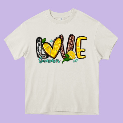 Love Summer Lemon Heavy Core Tee Designed By Zillion Design Studio