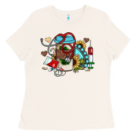 Bone Christmas sunflower gemstone nurse Ladies Tee - JahusDesignShop