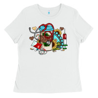 White Christmas sunflower gemstone nurse Ladies Tee - JahusDesignShop
