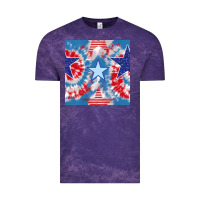 Cloud Purple patriotic tie dye stars Vintage Tee - BundleAndBundleShop