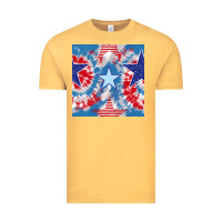Vintage Mustard patriotic tie dye stars Vintage Tee - BundleAndBundleShop