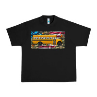 Black school bus camouflage american flag license plate Urban Heavy Tee - Artiststas