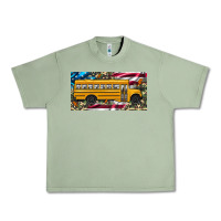 Oil Green school bus camouflage american flag license plate Urban Heavy Tee - Artiststas
