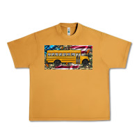 Peanut Butter school bus camouflage american flag license plate Urban Heavy Tee - Artiststas