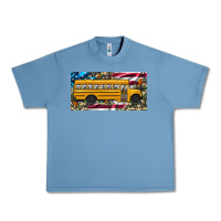 Pebble Blue school bus camouflage american flag license plate Urban Heavy Tee - Artiststas