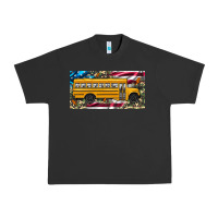 Pigment Black school bus camouflage american flag license plate Urban Heavy Tee - Artiststas