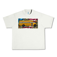 Pistachio school bus camouflage american flag license plate Urban Heavy Tee - Artiststas