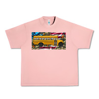 Salmon school bus camouflage american flag license plate Urban Heavy Tee - Artiststas