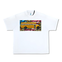White school bus camouflage american flag license plate Urban Heavy Tee - Artiststas