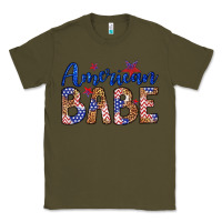 Army Green american babe Classic Tee - LillyAllenDesigns