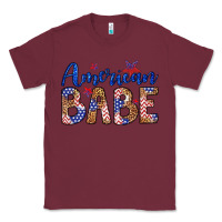 Burgundy american babe Classic Tee - LillyAllenDesigns