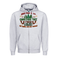 Heather Grey griswold christmas tree farm Zipper Hoodie - MaliasSmallBusiness