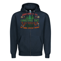 Navy griswold christmas tree farm Zipper Hoodie - MaliasSmallBusiness