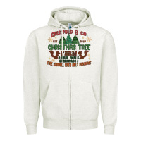 Oatmeal Heather griswold christmas tree farm Zipper Hoodie - MaliasSmallBusiness